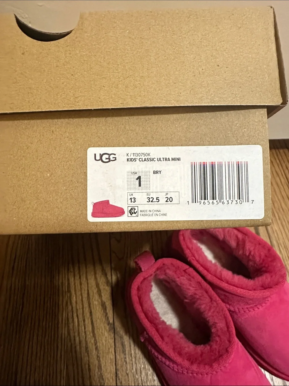 UGG Kids Booties in Bright Pink Suede